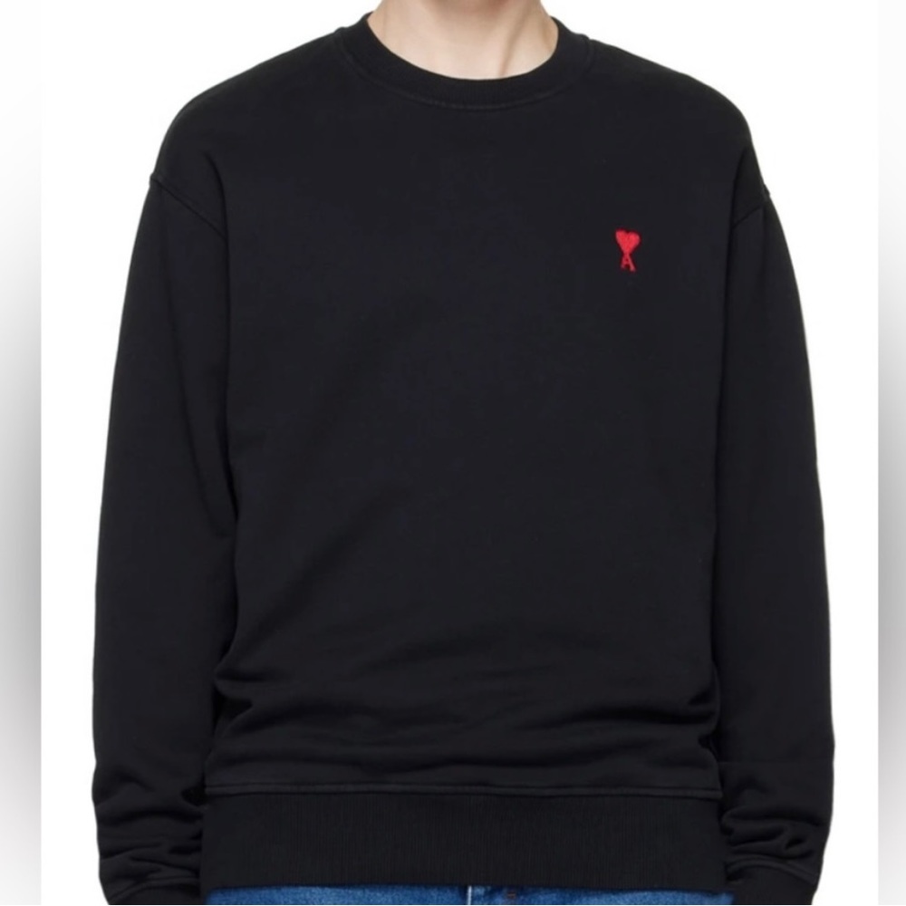 ♥️ami alexandre mattitussi black crew neck sweater